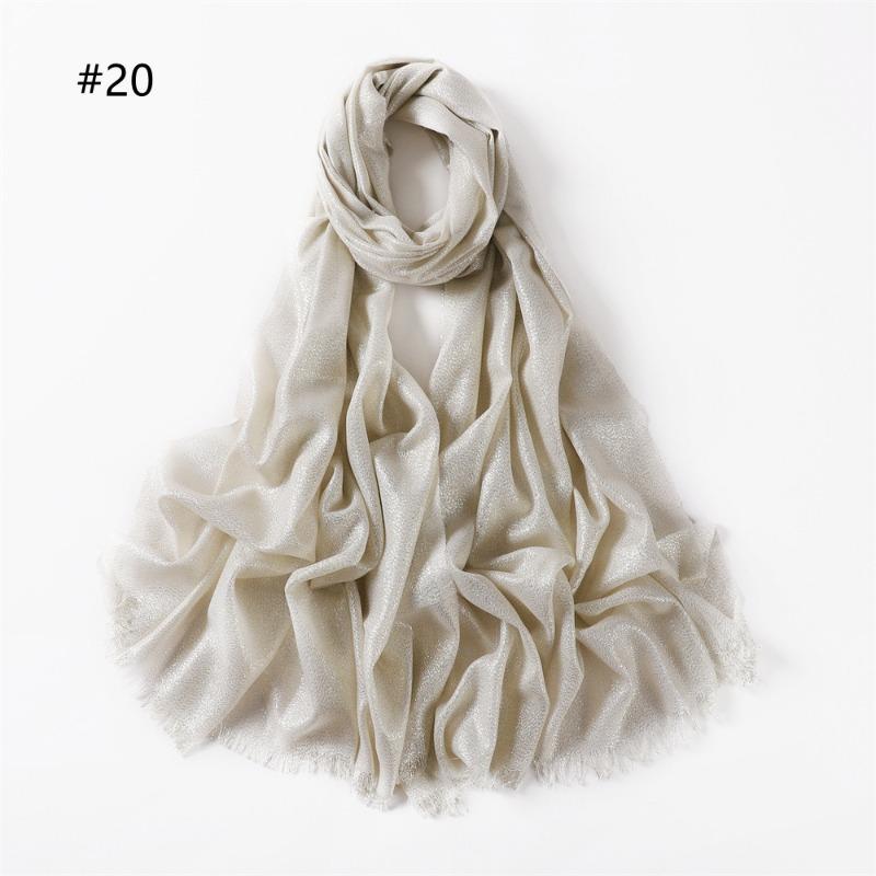 Spring and summer new solid color long scarf human cotton gold silk silver silk scarf women's monochrome long headscarf shawl
