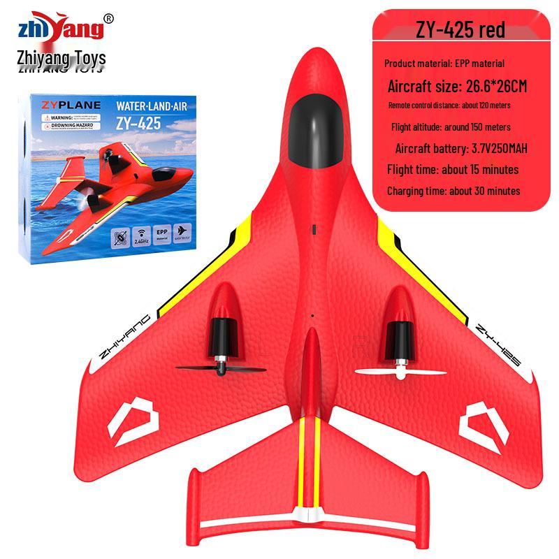 ZY-425 Remote Control Electric Glider: Land, Air & Sea Model Airplane with Water Takeoff Capability.