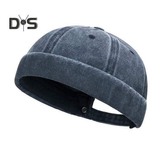 Pălării fără boruri Dome pentru femei, bărbați, muncitor, șapcă cu craniu de marinar, manșetă rulată, pălărie retro denim docker pentru drumeții, ieșiri de călătorie