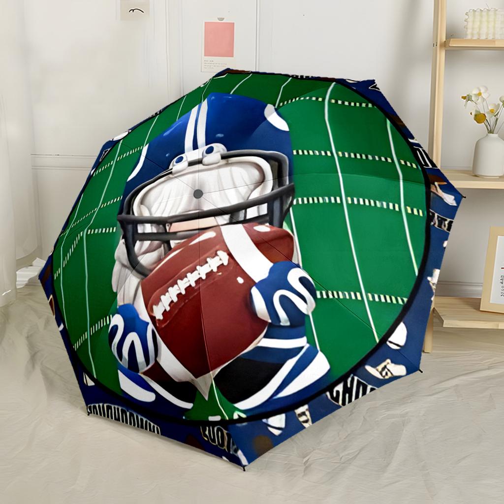 Football Touchdown Celebration Automatic Umbrella Retractable Design with 8-Rib Durability Lightweight for Outdoor Daily Use Fashionable Accessory