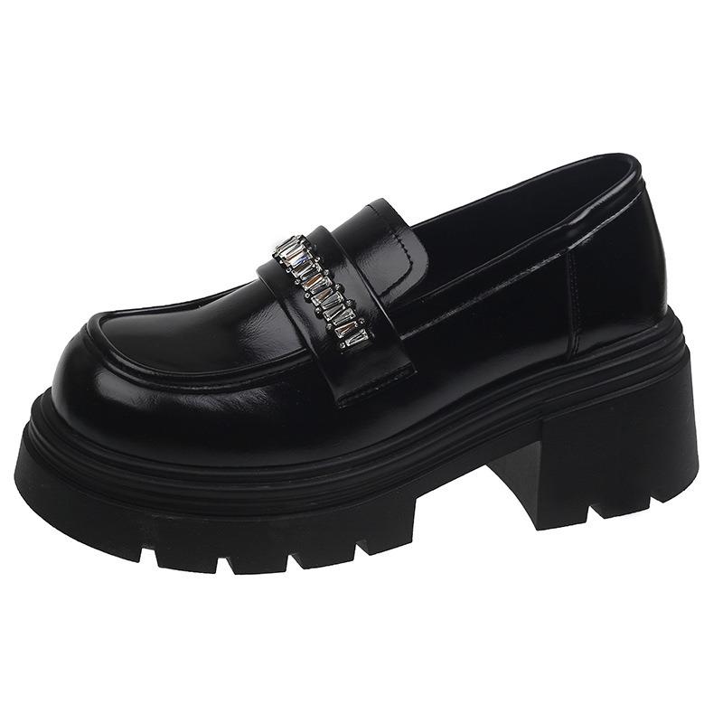 Thick-soled heightening women's autumn new small versatile retro small leather shoes