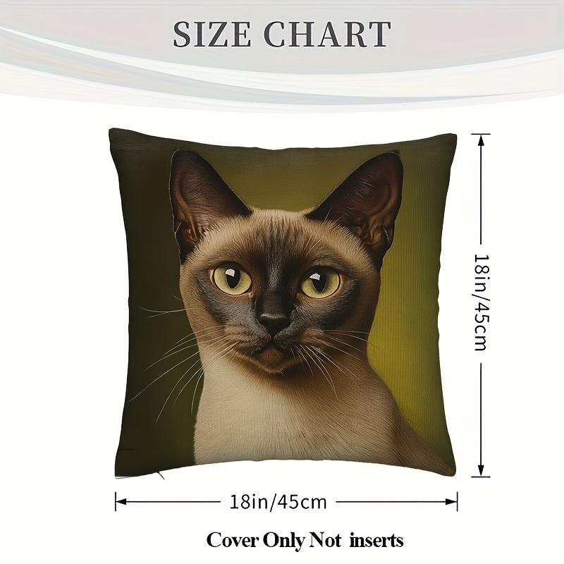 1Pc Burmese Cat Cushion Covers Chair Living Room Pillowcase Cozy Zipper Sofa Pillow Covers Animal Bedroom Indoor Home Decor
