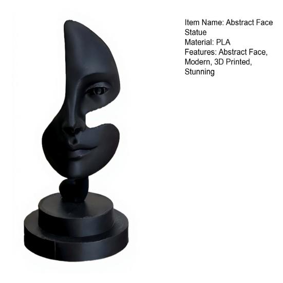 Nostalgie Abstract Face Art Sculpture, 3D Printed Minimalist Table Ornament, Modern Human Statue for Living Room, Office, Shelf, Coffee Decor