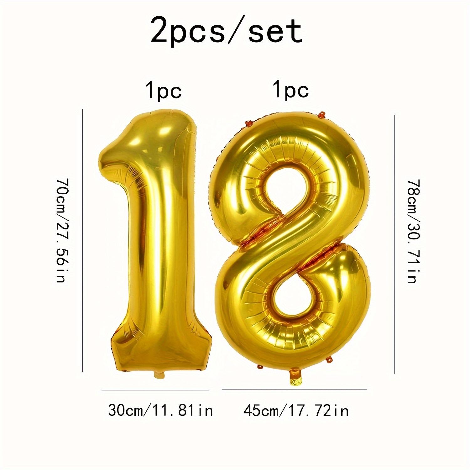 

32-дюймовый 18-летний цифровой алюминиевый фольгированный шар для украшения вечеринки по случаю 18-летия золотой