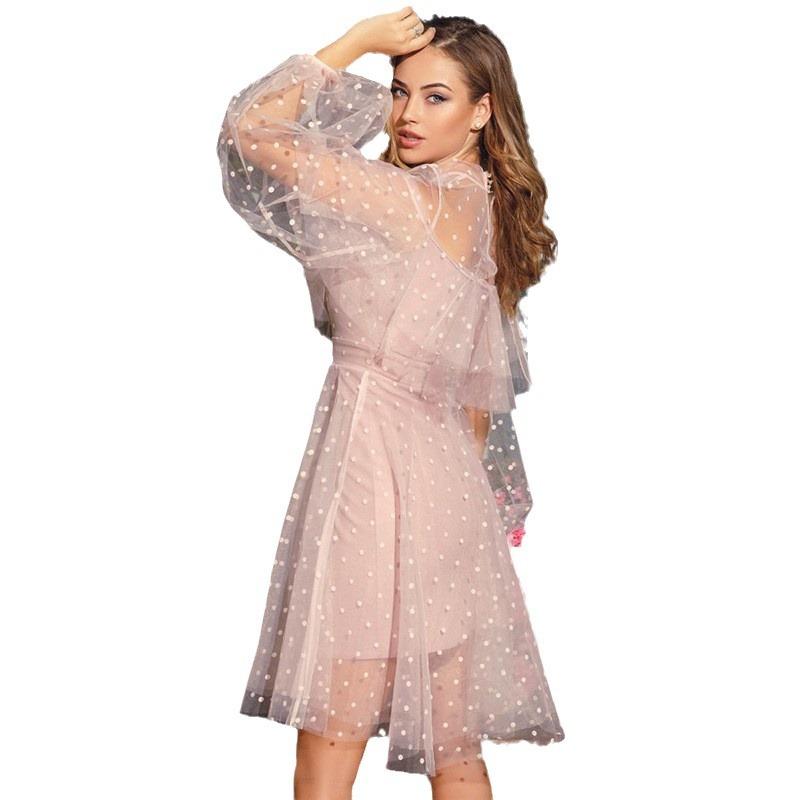 Atmospheric evening dress autumn and winter new celebrity banquet champagne fairy temperament long sleeve annual meeting host female