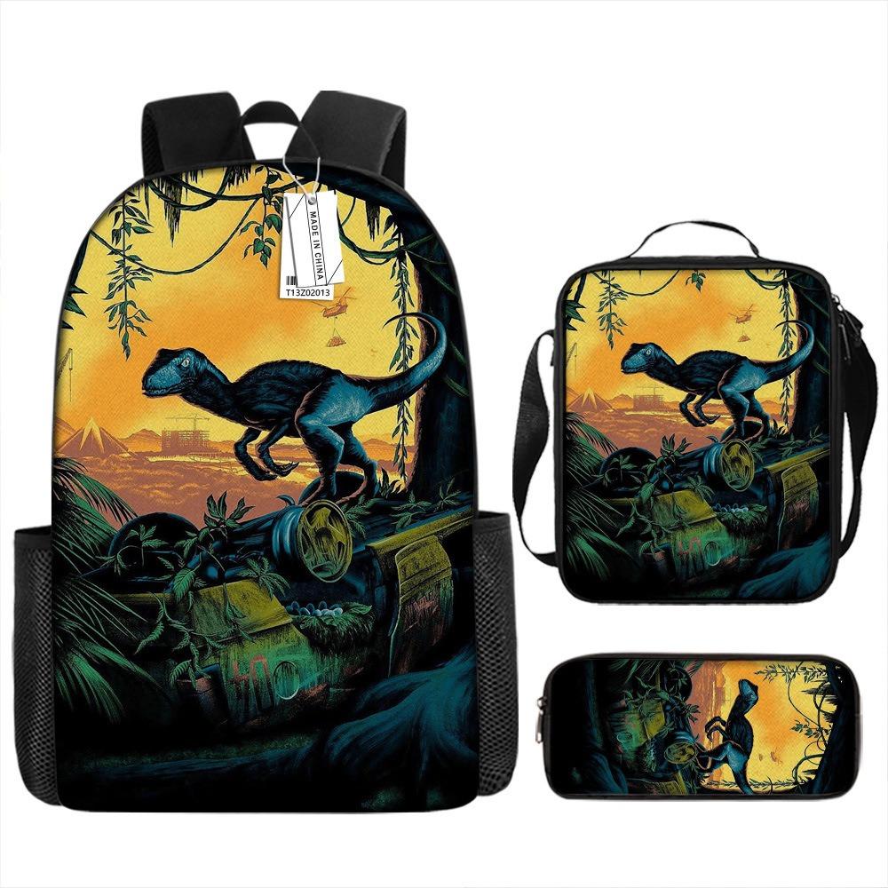 Jurassic Park Trendy Backpack European and American Retro Schoolbag Fourth Grade Bag Dinosaur Backpack