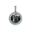 Hip Hop Arrow Round Frame Ice Crystal Pendant Copper Zircon Personalized Photo Flower Jewelry
