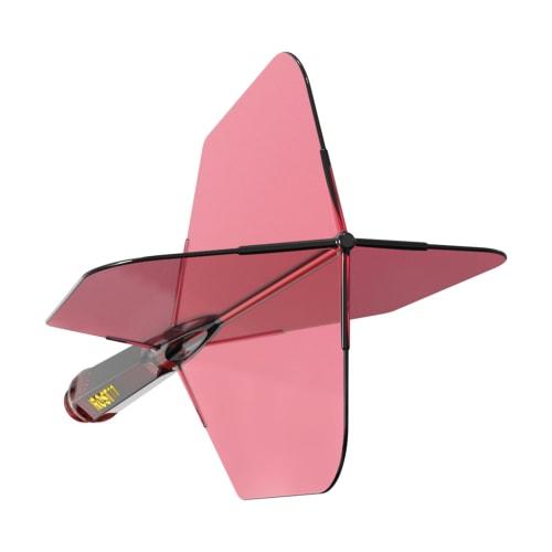CUESOUL ROST 77 Transparency Integrated Flight Big Wing Shape Set of 3 Clear Red Flight Yellow Logo L Size (CS-77-4T-L)