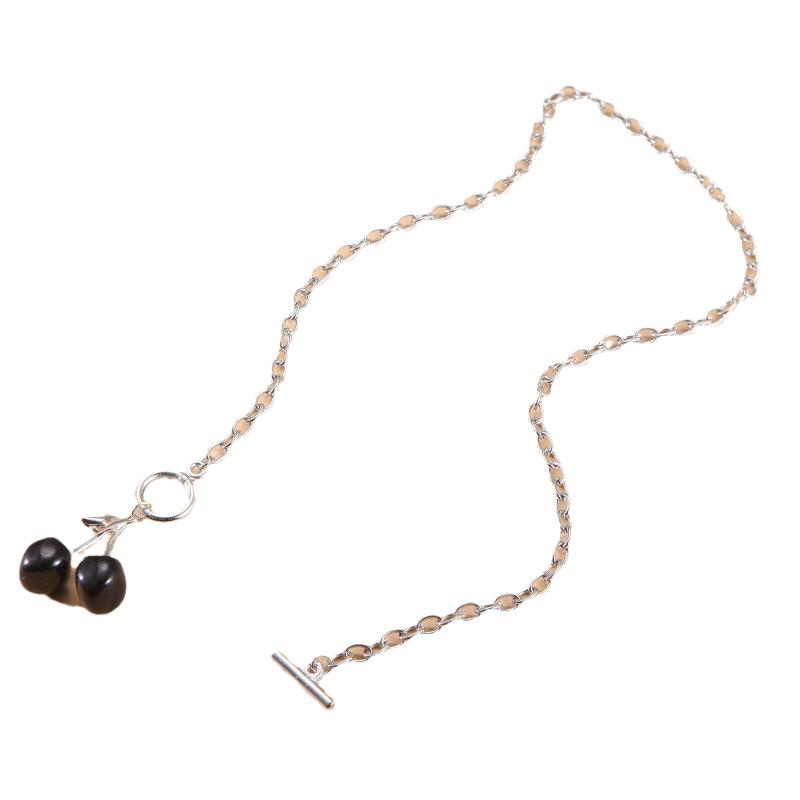 Punk Red Cherry Pendant Choker Y2K Necklace Earrings Bracelet For Women Girls Summer Dancing Party Jewelry Gift