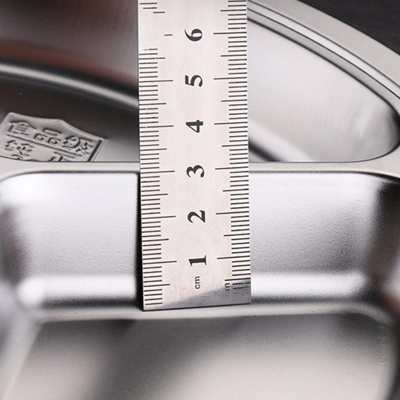 3 Compartment Stainless Steel Round Plate For Food Separation Space Saving Serving Dish Kitchen Dining Accessories