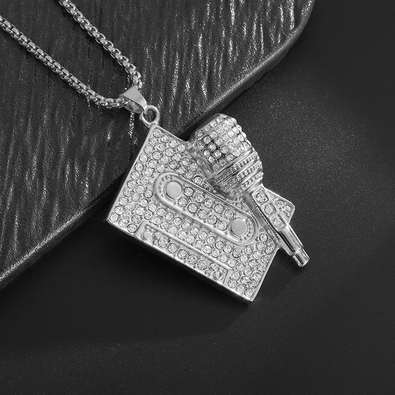 Hip Hop Zircon Dollar Sign Pendant Necklace Men Women Punk Fashion Rock Rap Jewelry Gift