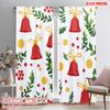 2pcs,2D Plane Printing Popular Curtain Panels Christmas Bells Holly Berries_a (2) Polyester (without Rod) Versatile All Perfect