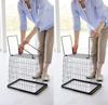 Yamazaki Tower Folding Laundry Basket with W41 x D30 x legs Reduces Back Product 1463 Legs, Black, Dimensions H41.5cm (with folded), Strain, Number