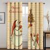 Cartoon Large Image Santa Claus Kawaii Curtain Decoration Christmas Festive Atmosphere Curtain Elk Christmas Tree Pattern