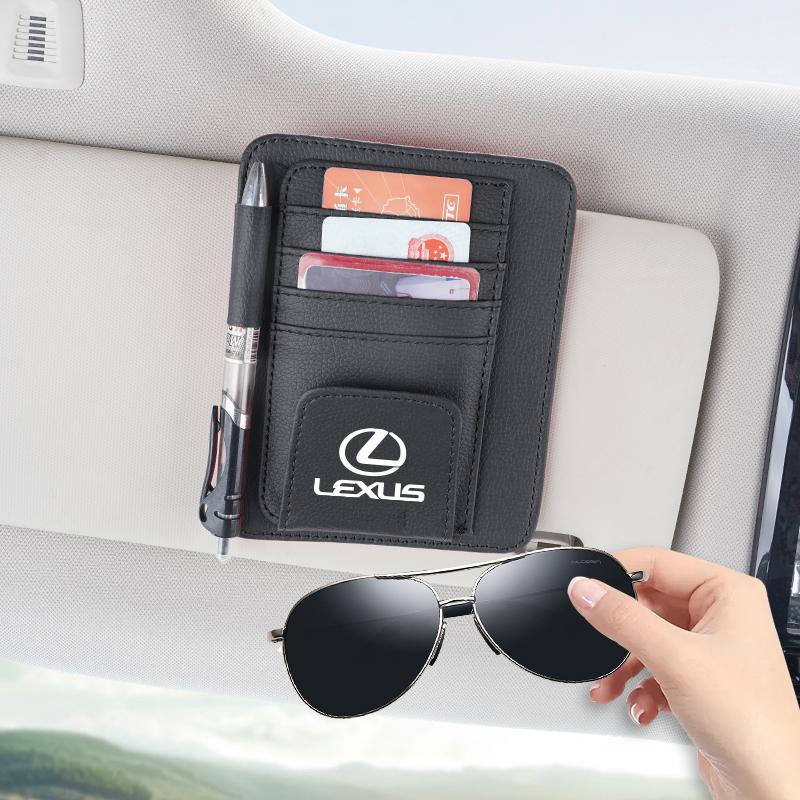 

Car Sun Visor Wallet Card Bag Cover Sunglasses Holder For Lexus RX330 IS250 Ct200h ES300h RX350 IS300h Auto Accessories keychain