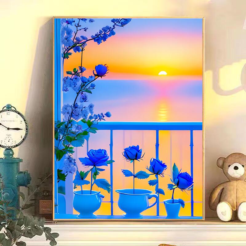 DIY Green Plant & Flower Digital Oil Painting Kit
