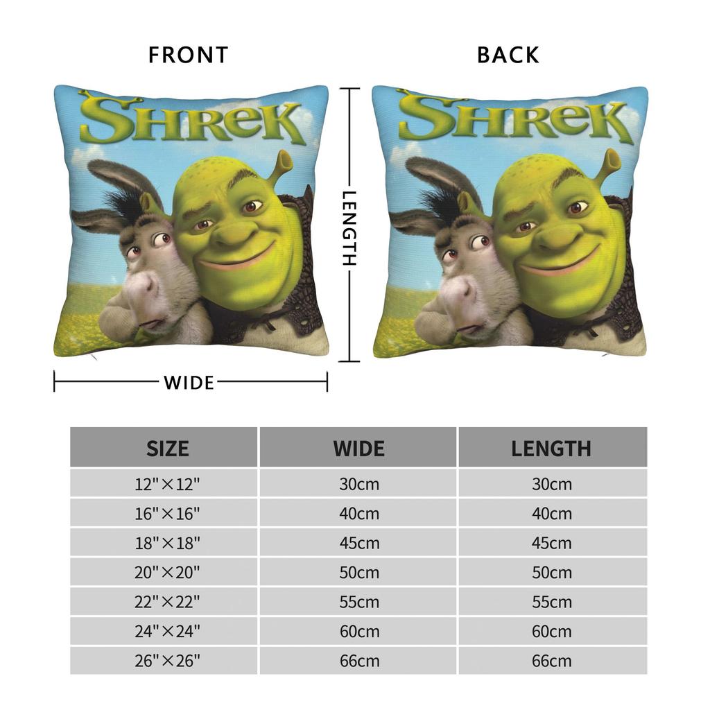 Cartoon Monster Shreks Pillowcase Printed Polyester Cushion Cover Decoration Throw Pillow Case Cover Home Zipper 40X40Cm