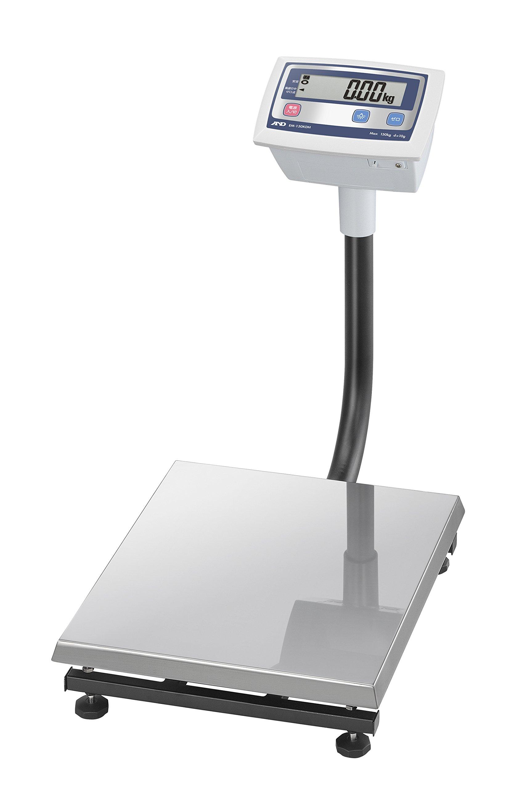 

Цифровые весы для сельского хозяйства 150 кг Минимальная платформа Не соответствуют Закону об измерениях A&D EM-150KDH Отображение вместимости 0,01 кг размеры