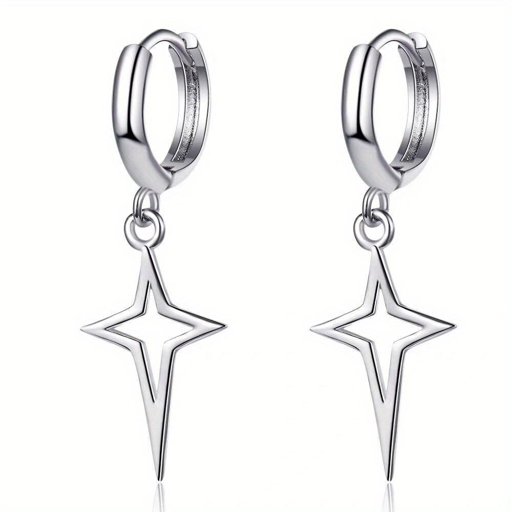 1 Pair of Romantic New Wave Mangosteen Earrings Female Cross Polaris Earrings Temperament Creative Personality Ear Jewelry