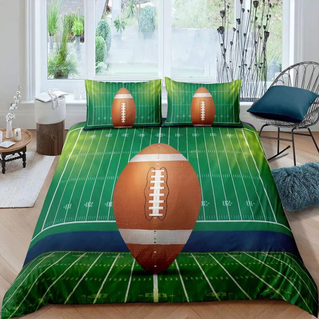 American Football Rugby Bedding For Boys Girls Kids Teens Ball Sports Game Duvet Cover Room Decoration Tie Dye Geometric Hexagon