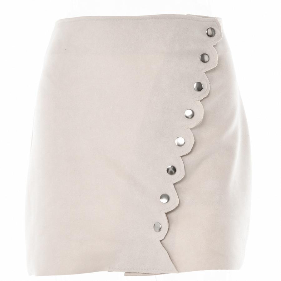 

Women s Sexy Little Miss Puffer Skirt Autumn Winter New Fashion One-Buckle Bodycon Mini Skirt L абрикосовий