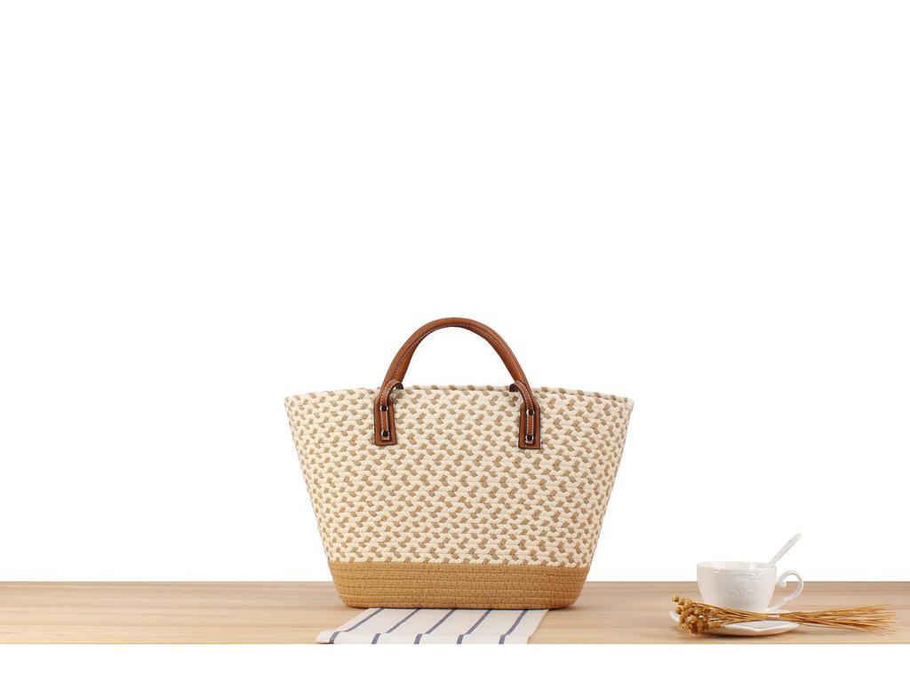 Bohemian Handmade Woven Shoulder Bag - Large Capacity, Casual Minimalist Style for Seaside Vacations and Everyday Use.