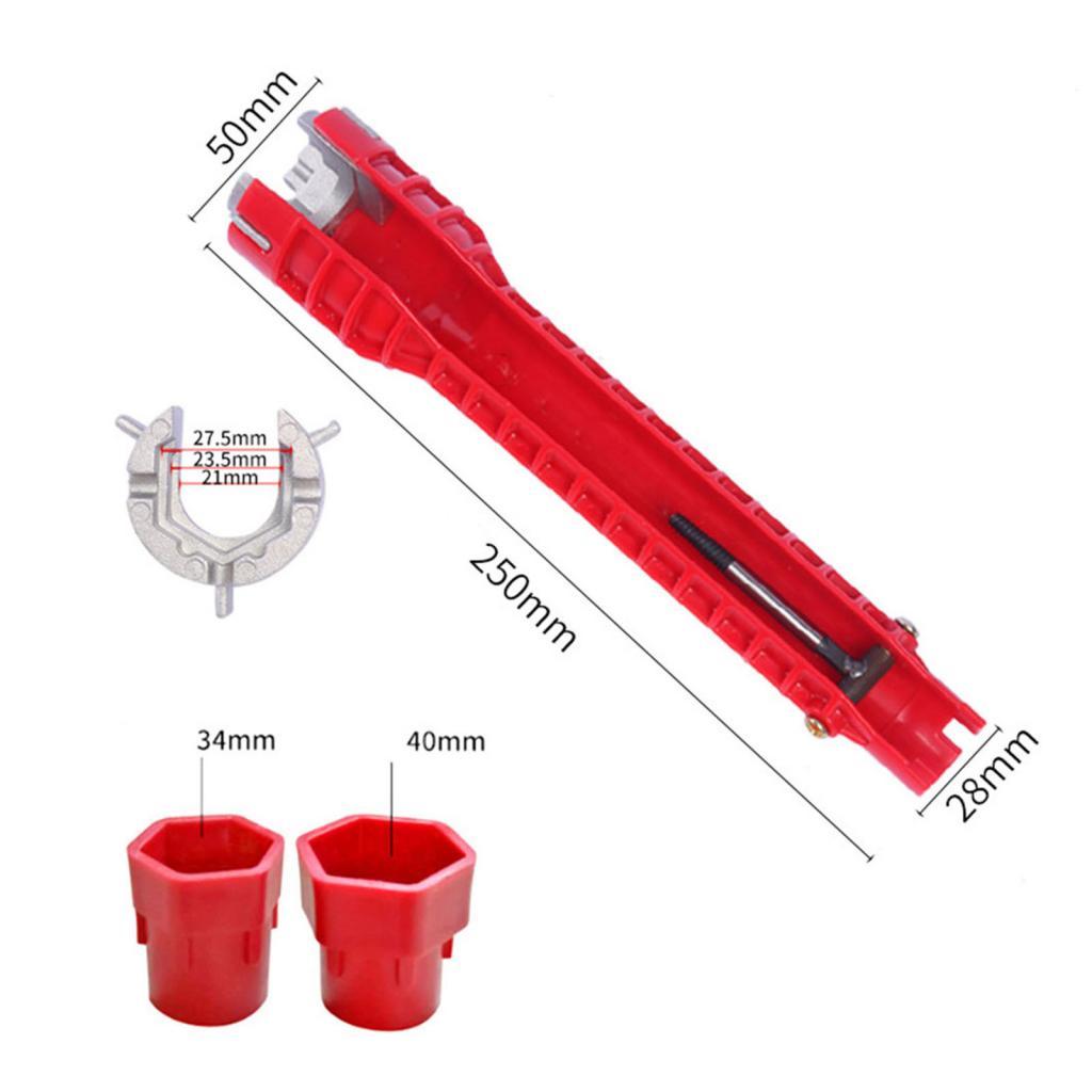 Multifunctional Faucet and Sink Installer Tool Maintenance Tool with Gradienter Spanner Repair Wrench Bathroom Wrench for
