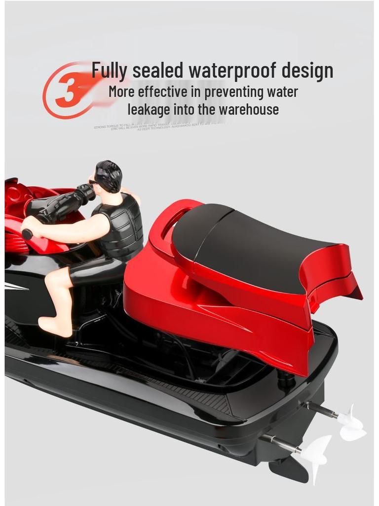 2.4G High-Speed Remote Control Motorcycle Speedboat - Electric Yacht Model Toy for Kids