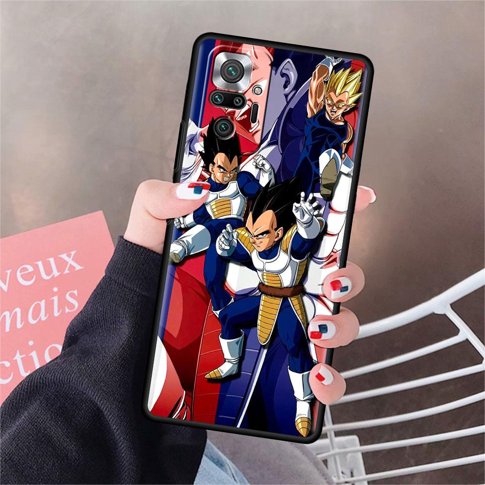 Luxury Black Phone Case For Xiaomi Redmi Note 11 10 9 8 7 Pro 9S 9A 9C 10s 8T K40 10C 10S Funda Cover Beerus Dragons Anime