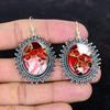 Kingman red mohave copper turquoise gemstone earrings very pretty dangle earring handmade jewelry 925 sterling silver earring gifts for wife