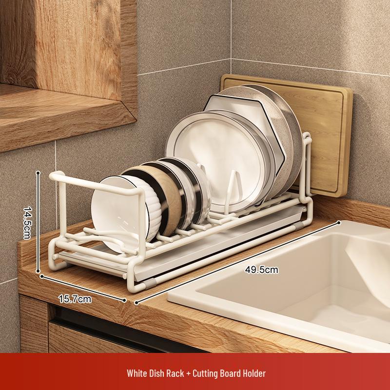 Kitchen Dish Drying Rack with Chopstick and Cutlery Storage