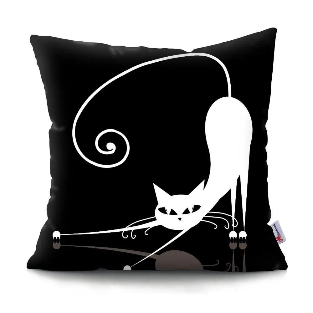 Black Cat Cushion Cover Pet  Sofa Bedroom Decoration Pillowcase Pattern   Case
