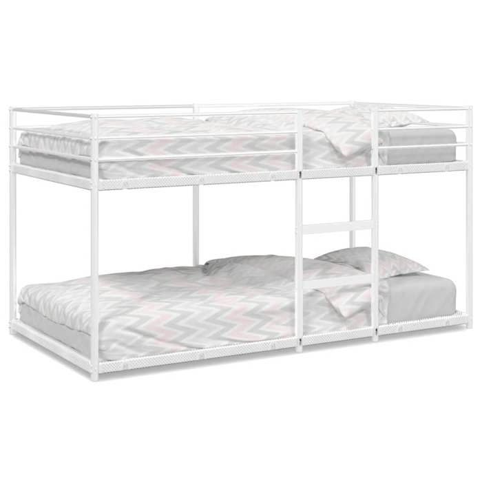 VidaXL Bunk Bed Without Mattress White 100x190 Cm Steel, Bed Frame, Slatted Base, Bedroom Furniture, Loft Bed, 4019885