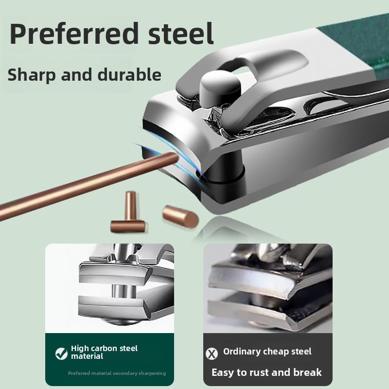 1/4Pcs Portable Quality Manicure Pedicure Set Personal Care Tools Stainless Steel Splash-proof Nail Clipper Kit with Nail File