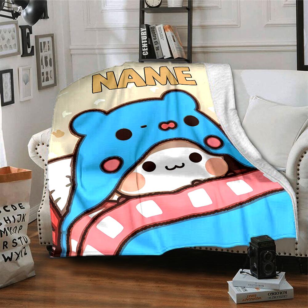 Customiz Name Personality Bubu Dudu Blanket Soft &Warm Sofa Office Bed Travel Lunch Break Blanket, Gift Suitable for All Seasons