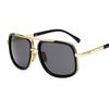 Classic Designer Flat Top Mirror Sunglasses Square Gold Frame Unisex Superstar Oversized UV Protection Men Women Fashion