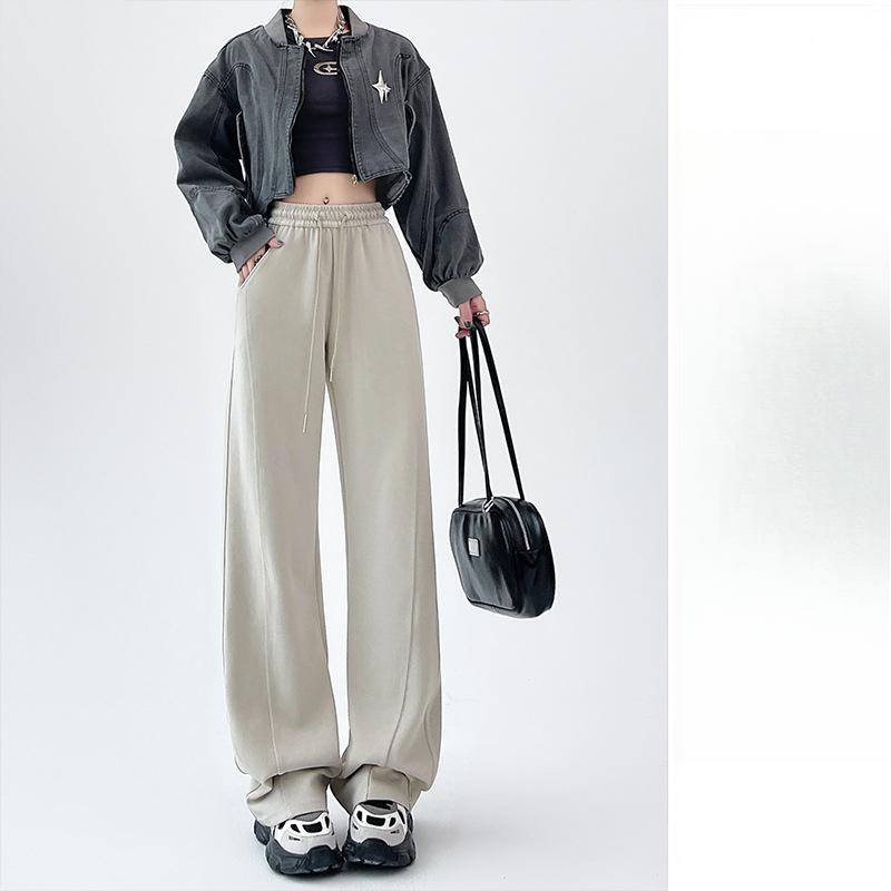 

Серые спортивные штаны женские весенне-осенние новые прямые тонкие узкие широкие штаны XL