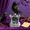 Halloween Krähenstatue Krähe auf Grabstein Halloween Dekorationen Dekorative Vogelskulptur Figuren Tischdekorationen für den Eingangsbereich