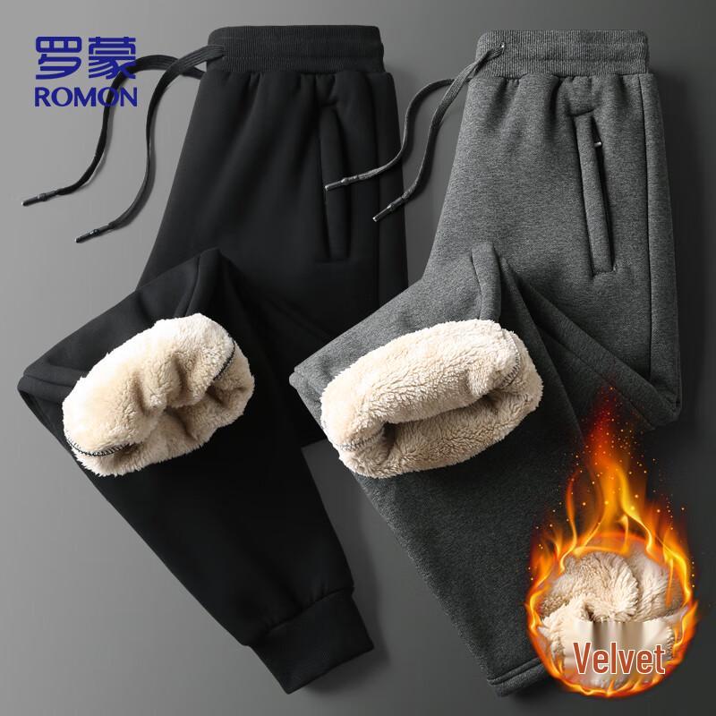 

Romon Men s Warm Fleece-Lined Casual Pants 4XL