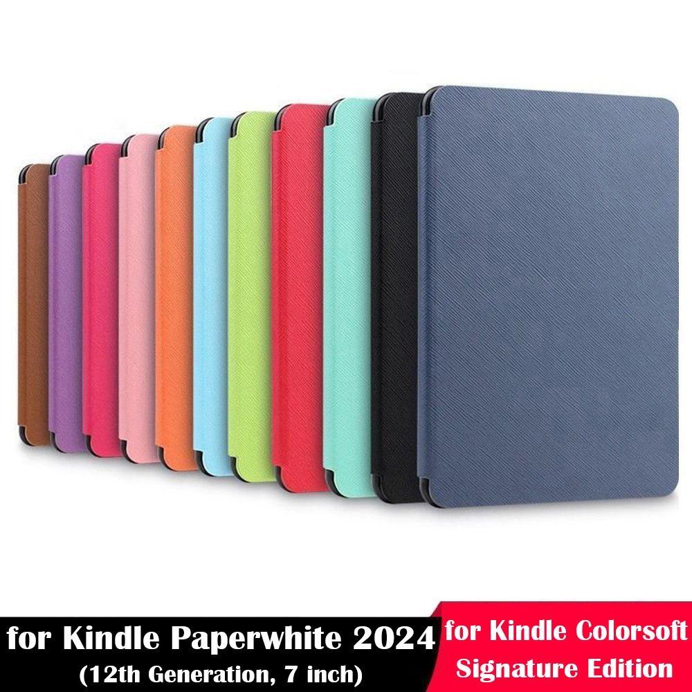 PU kůže Colorsoft obal KPW6 ochranný kryt pro Kindle Paperwhite 2024 7 palců (12. gen)