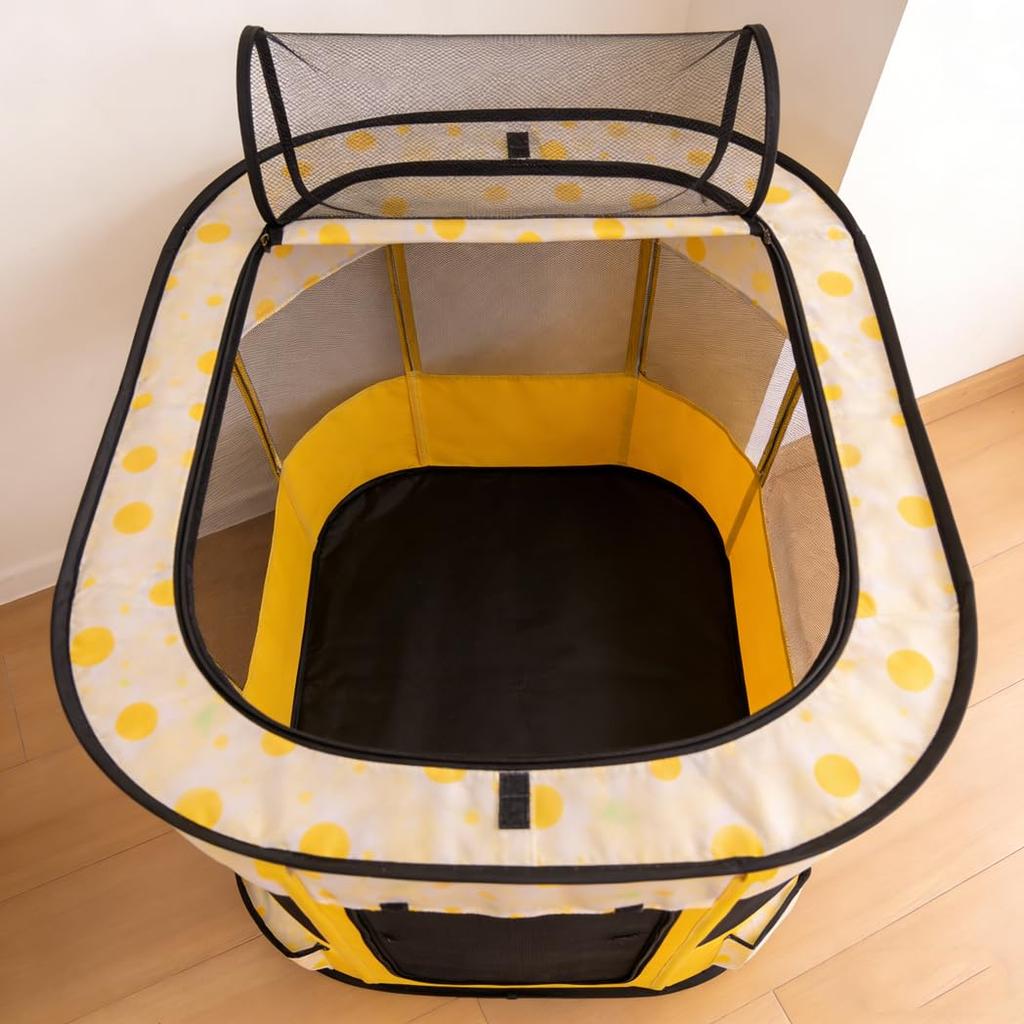 Floving Rectangular Pet Folding Dog Indoor Dog Foldable Pet Pet Easy Cat Cat Birthing Dog Mesh Travel with Carrier Bag Playpen, Playpen, Playpen,