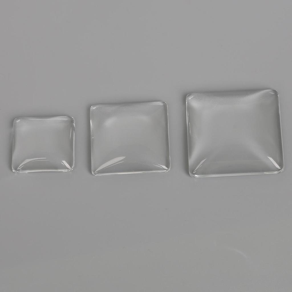 Pick Size Square Shape Transparent Flat Back Glass Cabochon For Jewelry Decoration Making DIY Rings Materials