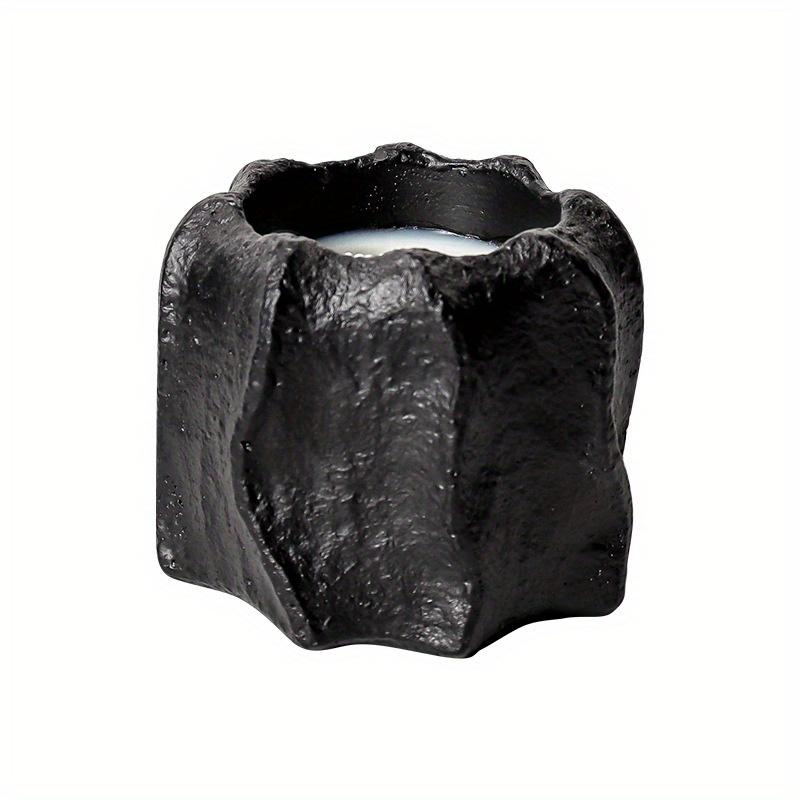 1Pc Light Luxury Simple Vertical Wave Cement Household Aromatherapy Candle Cup Empty Cup Candlestick Ornament