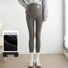 Plus Size Adjustable Maternity Leggings with Belly Support and Fleece for Spring, Autumn, and Winter