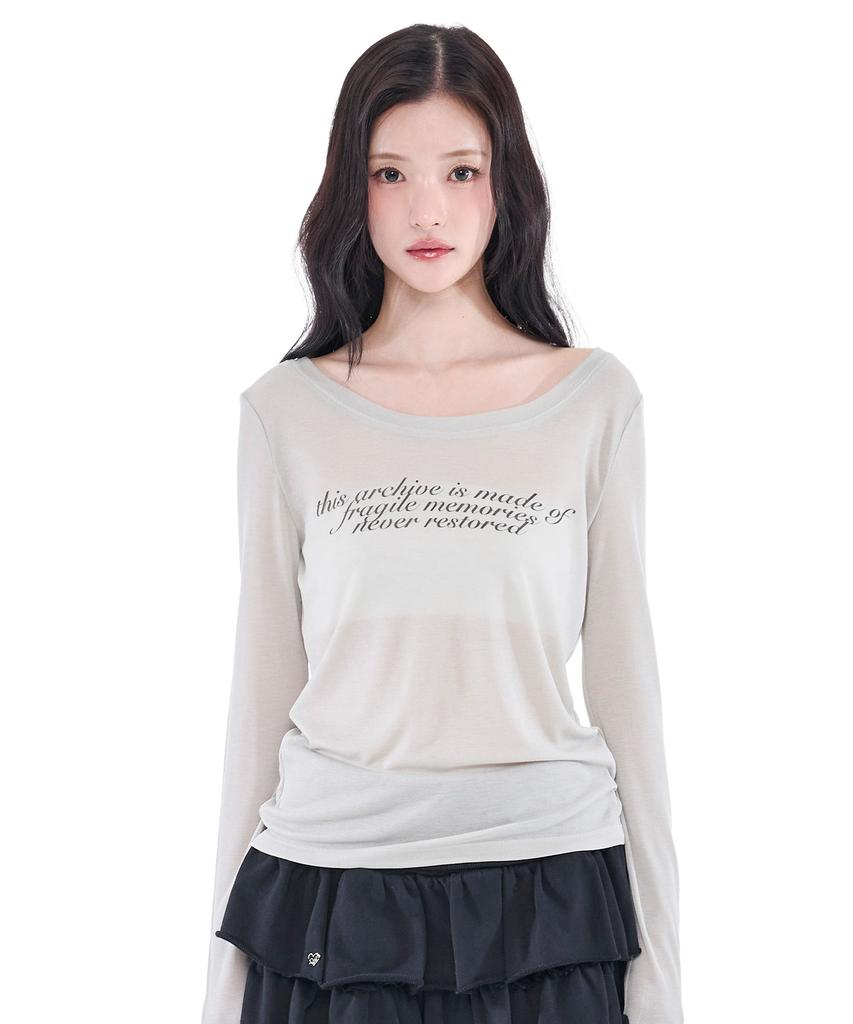 Alkialka Sheer Long Sleeve (Light Gray)