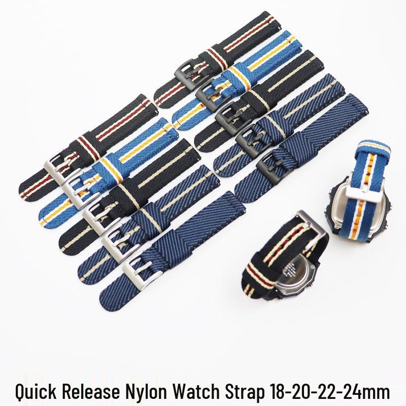 Quick Release High-Quality Nylon Canvas Watch Strap for Seiko DW - Sizes 18, 20, 22, 24mm