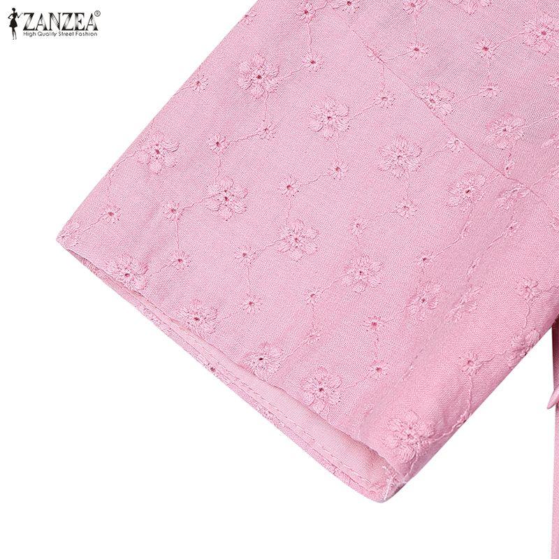 ZANZEA Women Elegant Summer Casual Short Sleeve Dress