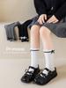 Autumn Cotton Mid-Calf Socks with Bow & Lace - Girls' Korean Academy Style Socks
