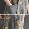 Women's Spring and Autumn Denim Backpack Pants Design Printed Lantern Pants Jumpsuits