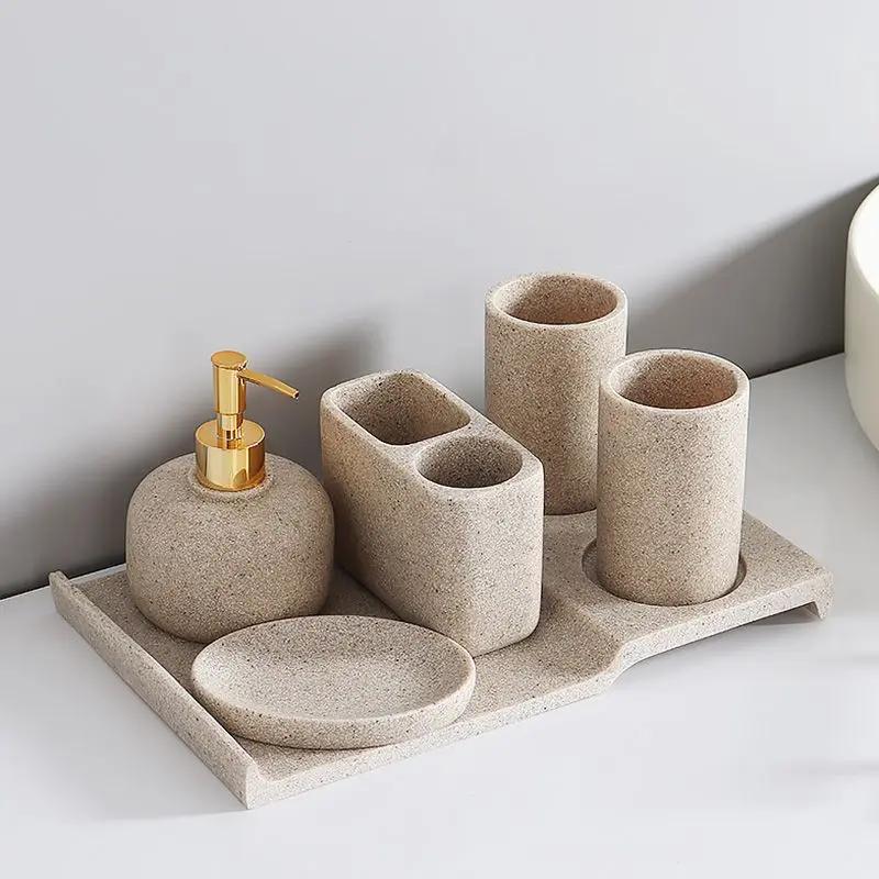 Nordic Ins Bathroom Toiletry Set Household Lotion Bottle Mouthwash Cup Toothbrush Holder Soap Dish Ceramic Soap Dispenser Modern